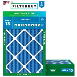 Filterbuy 14x27x4 Air Filter MERV 13 Optimal Defense (2-Pack), Pleated HVAC AC Furnace Air Filters Replacement (Actual Size: 14.00 x 27.00 x 3.63 Inches)