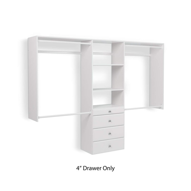Easy Track Closet & Pantry Systems 4" Drawer Storage, White