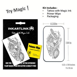 INKARTLINK Semi Permanent Tattoo, Creative party tattoo, beautiful and realistic design, fun tattoo experience, cruelty-free, non-reflective, waterproof (Queen's Knight)