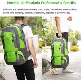 Mochila Impermeable de Viaje 60L para Senderismo Montañismo, Campismo, Mochila de Montañismo Viaje, Mochila Deportiva a Prueba de Agua de Gran Capacidad