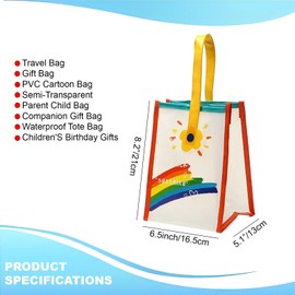 Yienning Iridescent Tote Bag PVC Handbag Waterproof Beach Bag Reusable Clear Bags for Shopping Vacation Travel Pool (Regular Size)