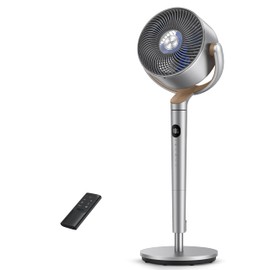 Dreo Fan for Bedroom, 120°+120°Omni-directional Oscillating Fan, DC Motor, 20 dB Quiet Standing Pedestal Fans, 90ft, 8 Speeds, 3 Modes Circulator with Remote, 35-40" Adjustable Height, 8H Timer
