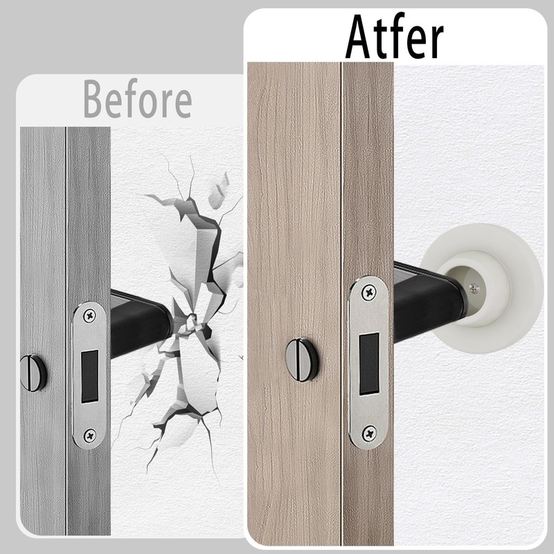 Door Stops for Wall Protector, Door Knob Wall Shield, Black