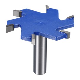 HARFINGTON T Slot Cutter Rabbet Router Bit 1/2" Shank 2-9/16" (65mm) x 15/64" (6mm) 6 Wing Carbide Slotting Cutter Rabbeting Slab Flattening Router Bits for Wood