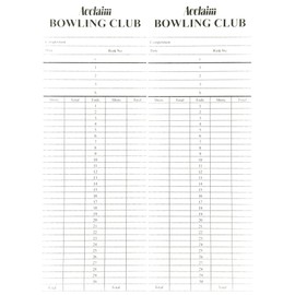 Acclaim Lawn Bowls Double Sided Score Cards - White with Black Text Printed Sheets - 8.5" x 3.1" (Pack of 100)