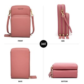 myfriday Small Crossbody Cell Phone Purse for Women, Mini Messenger Shoulder Handbag Wallet with Credit Card Slots