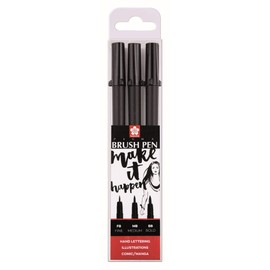 Pinselstift Sakura Pigma Set 3er schwarz