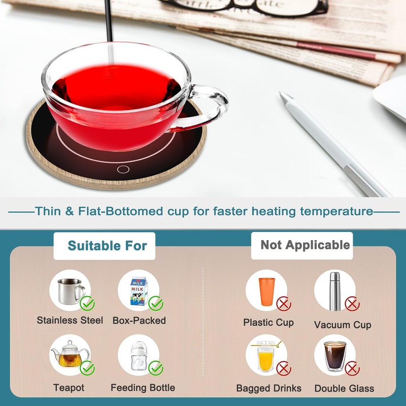 OVERWIND Coffee Cup Warmer with 8H Auto Shut Off Electric