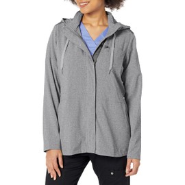 WonderWink Renew Women's Convertible Hood Jacket, Grey Heather, M
