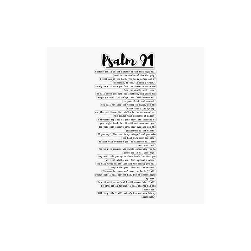 psalm 91 Bumper Sticker Vinyl Decal 5 inches