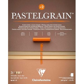 Clairefontaine 976061C Pastelgrain No. 2 - 12 Sheets Special Dry Pastel Card - 24 x 30 cm 360 g - Assorted Natural Tones - Crystal Paper Index
