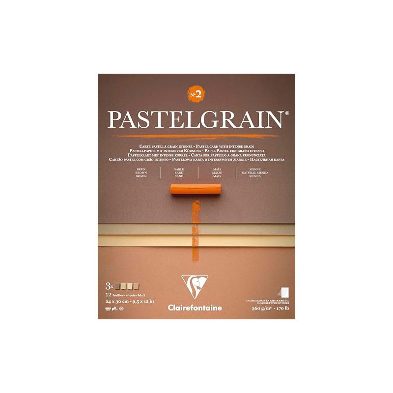 Clairefontaine 976061C Pastelgrain No. 2 - 12 Sheets Special Dry