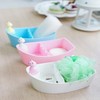 Cute Cat-Shaped Soap Dish & Holder 1pc Blue