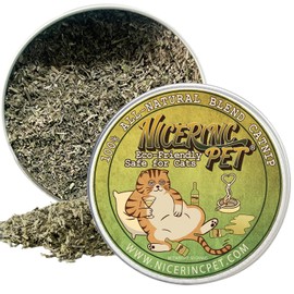 NICERINC PET Organic Fresh Dried Catnip for Cats,100% Natural,Safe & Non-Addictive Catnip,Refillable Catnip Toys for Cats & Kittens, 50 Grams（1.8 OZ）