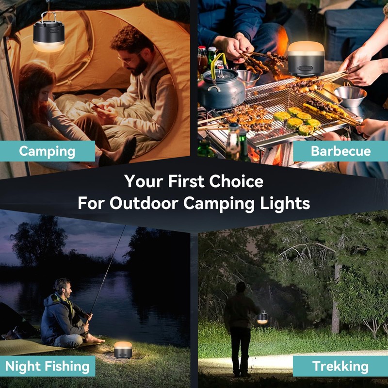 Romon Led Campinglampe,3600 Mah Akku,RGB Farbwechsel Camping Laterne Mit USB