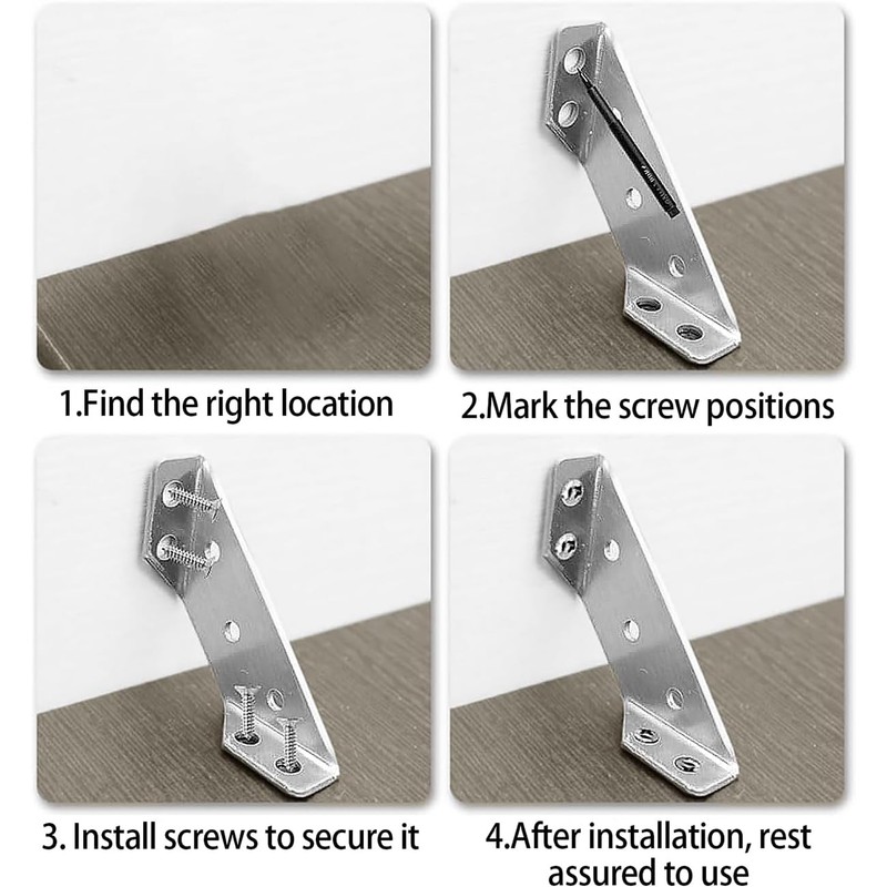 20 pieces corner connectors, stainless steel, Jeboler corner brackets, triangle