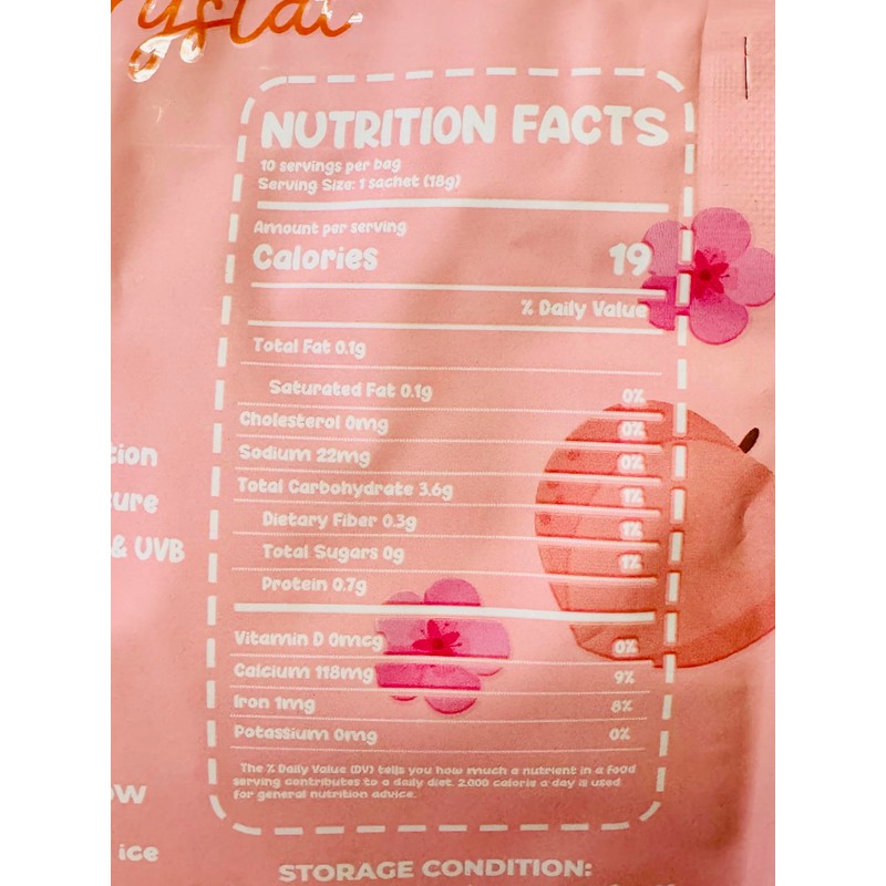 Luna Aura Hope Glow Crystal Peach Glutathione Juice Drink, 10