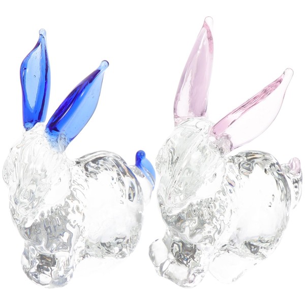 NUOLUX Rabbit, Glass Figurine, Rabbit, Object, Crystal, 2023, Zodiac Sign, Clear, Miscellaneous Goods, 2 Pieces, New Year's Gift, Auspicious Neighborhood Association, Keirokai, Shrines, Shrines, Year-End and New Year's Holidays, Home and Commercial Use