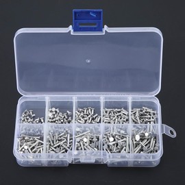 QANYEGN 500pcs M2 Flat Head Aluminum Rivets, Flat Head Rivets, Solid Rivets for 3mm to 18mm Length