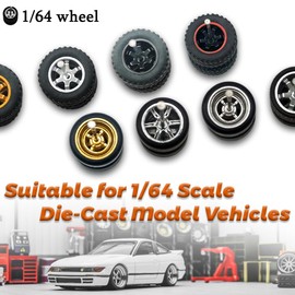 WAVEIST Hot 1/64 Wheels Off Road for Diecast Model Cars Truck (Gold, 10 Sets / 1 Box), Sporty, JDM, Muscle, Off-Road Style Miniature Modified Accessories