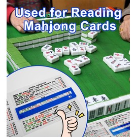 QANIUOS Mahjong Line Finder, 2 Pack Mahjong Rules Reader, Acrylic Card Rules Helper for Mahjong Players Accessories and Gifts(Blue*2)