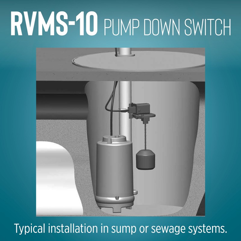 Little Giant RVMS-10 115-Volt Piggyback Vertical Mechanical Pump Down Float
