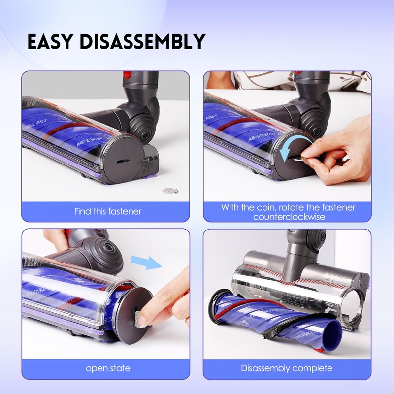 Upgrade Anti-Tangle Replacement Vacuum Head Compatible with Dyson V7,V8, Cyclone