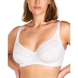 HSIA Minimizer Bras for Women, Full Coverage Lace Bra Unlined Underwire Plus Size Bras for Heavy Breast White