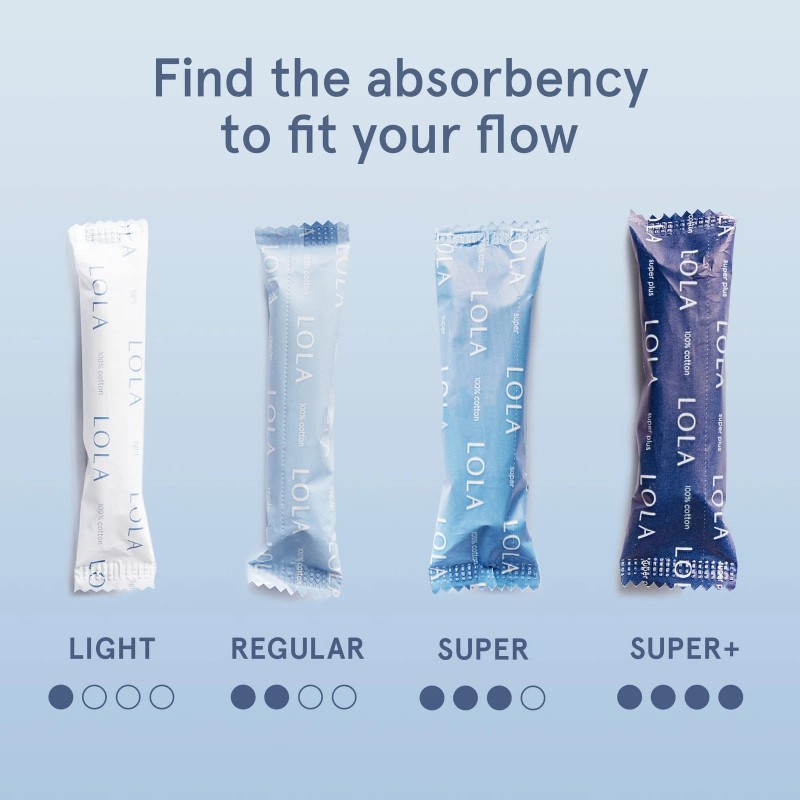 LOLA Organic Cotton Tampons Super Absorbency 80 Count with BPA