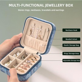 shunmei Mini Travel Jewelry Box,Portable Small Travel Jewelry Organizer Case,Display Storage Holder Boxes for Girls Womens Earring, Necklace, Rings,Bracelets (Turtle)