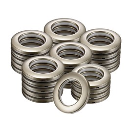 M METERXITY 25-Pack Curtain Grommets, 1-9/16"(40mm) Inner Diameter Plastic Curtain Rings Clip Eyelet Rings Nanoscale Low Noise Roman Ring for Windows/Fabric, Home Drapes Grommets [Coffee]