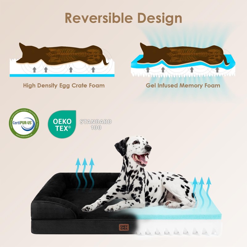 EHEYCIGA Orthopedic Dog Beds for Extra Large Dogs, Waterproof Memory