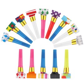 SIRLOMU Pack of 15 Party Flutes Blower Party Whistle Noise-Maker (Multi-Colour)