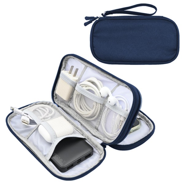 Tking Versatile Travel Organiser with Zip, Double Layer Electronic Accessories,
