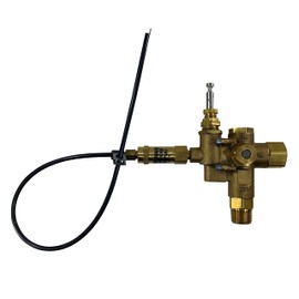 1/2" NPT Side Inlet, All in One Pilot Unloader Check Valve, Includes Throttle Control Cable for 6.5HP Max Gas Compressors (095-125 PSI, 18" Throttle Control Cable & Unloader Valve)