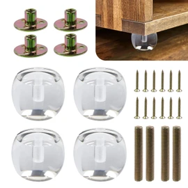 Mcredy Sofa Chair Table Legs 2-inches Clear Acrylic Furniture DIY Legs, Decorative Leg Foot, with Mounting Hardware, Height 1.89 inch 4 PCS Heavy Duty,Type-6