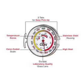 CDN Grill Surface Thermometer, Silver