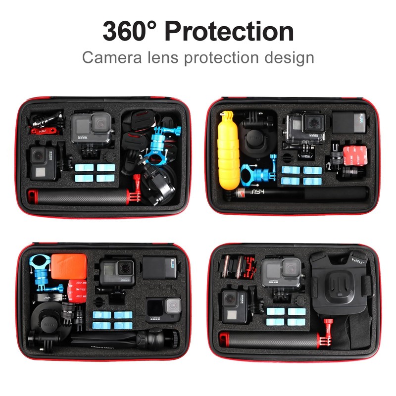 HSU Protective Carry Case (Large) Sponge Interior Compatible with GoPro