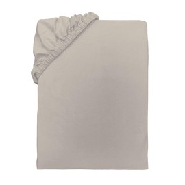 TOM TAILOR Jersey Fitted Sheet, Approx. 90-100 x 190-200 cm, 100% Cotton/Jersey, with Elasticated Edge, Plain, Sand (Sunny Sand)