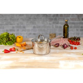 Kuhn Rikon Premium Allround Plus Saucepan 3qt - Versatile Cooking Pot for Kitchen Essentials - Durable Stainless Steel Construction - Ideal for Simmering, Boiling, and More