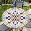 Outdoor round tablecloth with elastic band, diameter 36 inches -