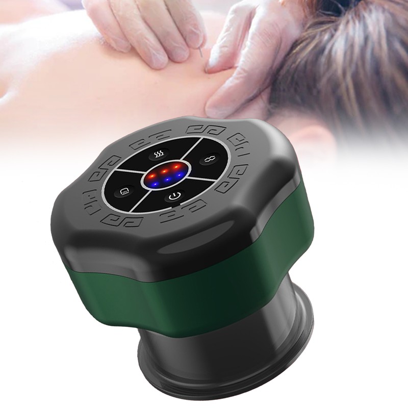 Electric Cupping Massager 6 Gears Suction Dredging Meridians Hot Compress