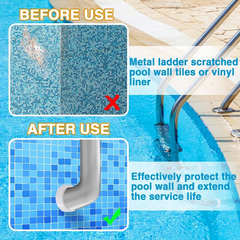 Pack of 2 Pool Ladder Rubber Buffers, Pool Ladder Bumpers,