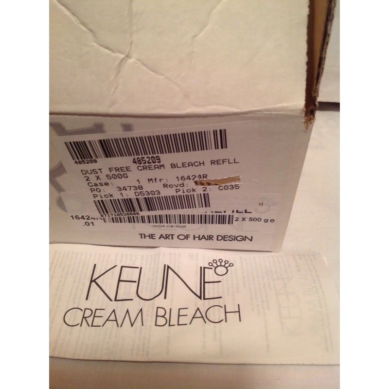 KEUNE DUST FREE CREAM BLEACH REFILL 2X 500G - 17.6