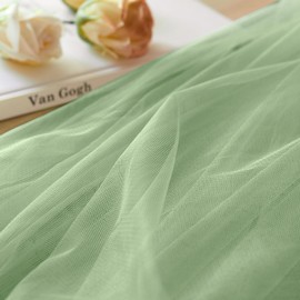 SiinvdaBZX Sage Green Tulle Fabric Roll, 54 Inch x 3 Yards Soft Drape Tulle Netting Fabric for DIY Craft Tutu Skirt Bridal Veil Wedding Party Table Skirt Ceiling Decor