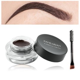 Eyebrow Pomade Cream,Brow Pomade Gel Naturally Long Lasting Waterproof,Delicate and Smooth Eye Brow Makeup Cosmetics with Eyebrow Brush - Walnut