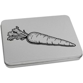 Azeeda 170mm 'Garden Carrot' Metal Hinged Tin/Storage Box (TT00230330)