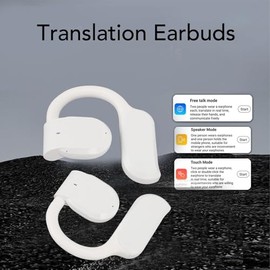 Yoidesu Auriculares para Traductor de Idiomas, Traducción Bidireccional en Tiempo Real, 144 Idiomas con Bluetooth y Aplicación Traducción de Voz Instantánea en Línea para Viajes, (White)