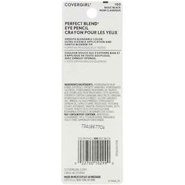 CoverGirl Perfect Blend Eye Pencil, Basic Black [100], 0.03 oz (Pack of 7)