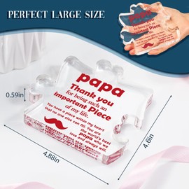 Fathers Day Grandpa Gifts Grandfather Father's Day Birthday Gifts,Grandparents Gift from Grandson, Granddad Grandfather Papa Acrylic Plaque Desk Decoration Sign.